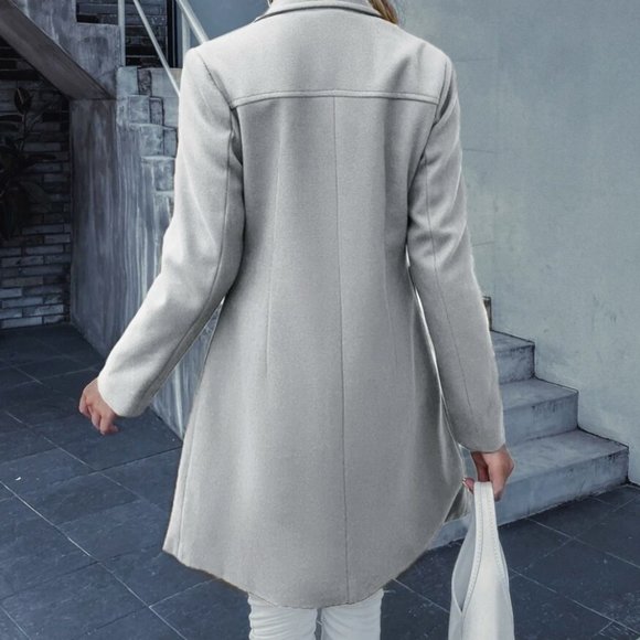 double breasted overcoat pea coat baby blue pastel - Picture 5 of 16